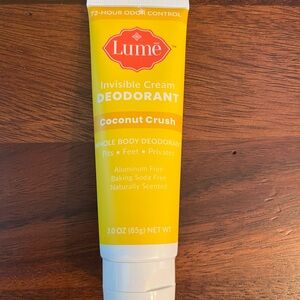 Lume Coconut Crush Invisible Cream Deodorant - Full size 3 oz, NEW & SEALED